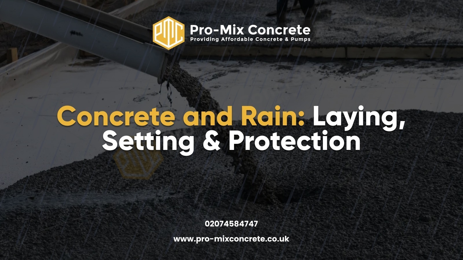 concrete and rain laying setting protection